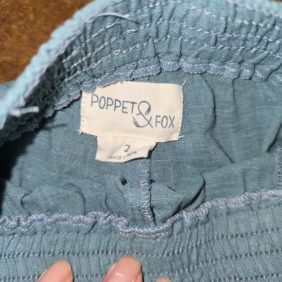Poppet & Fox Turquoise linen pants 2T - Picture 2 of 2